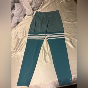 Bombshell Sportswear Teal and White Leggings